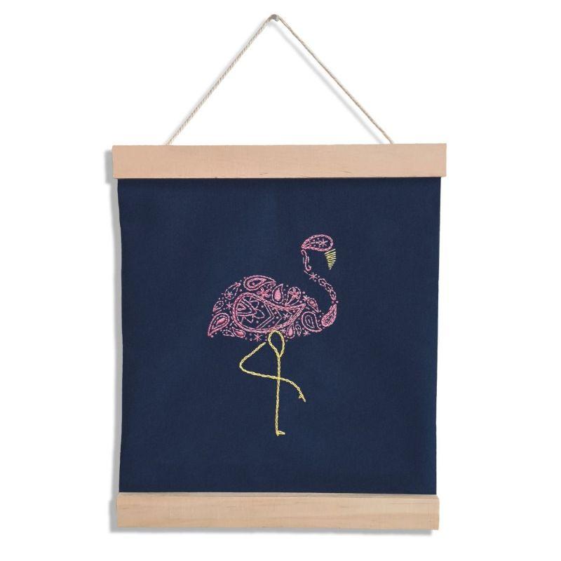 Paraffle Embroidery Banner Embroidery kit Flamingo Banner Embroidery Kit
