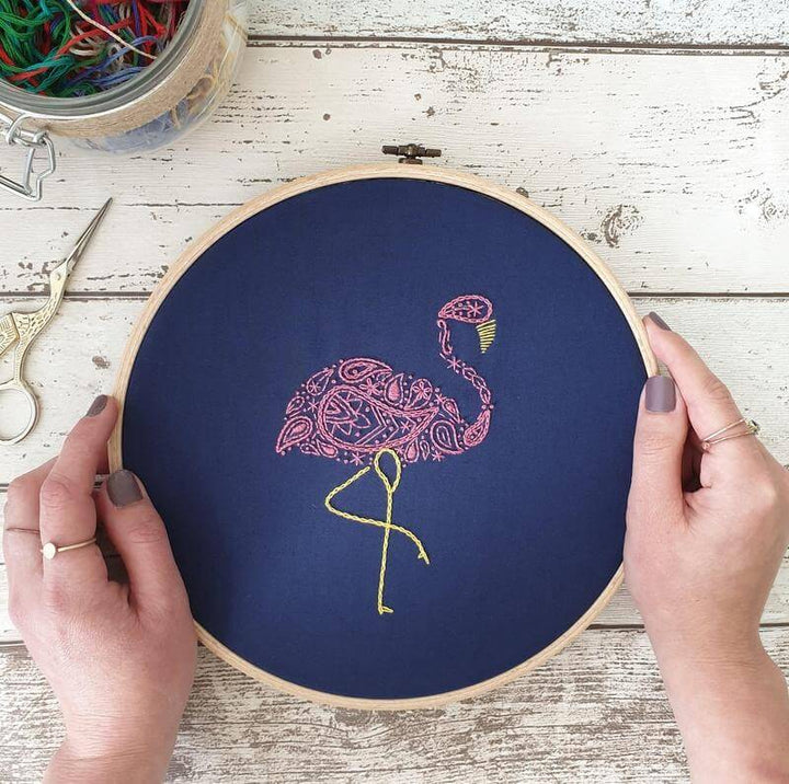 Paraffle Embroidery Banner Embroidery kit Flamingo Banner Embroidery Kit