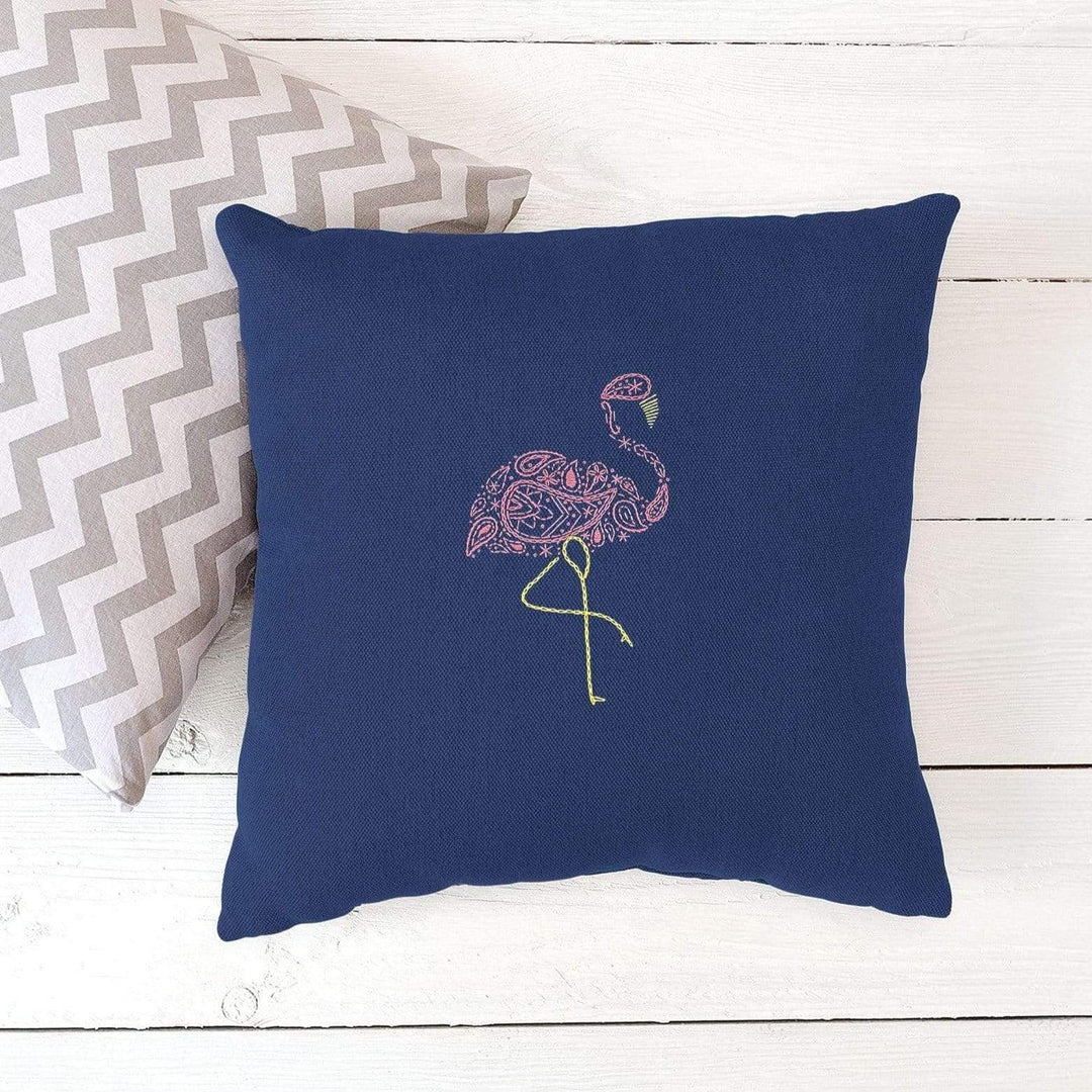 Paraffle Embroidery Cushion Embroidery Kit Flamingo Cushion Kit & Pattern
