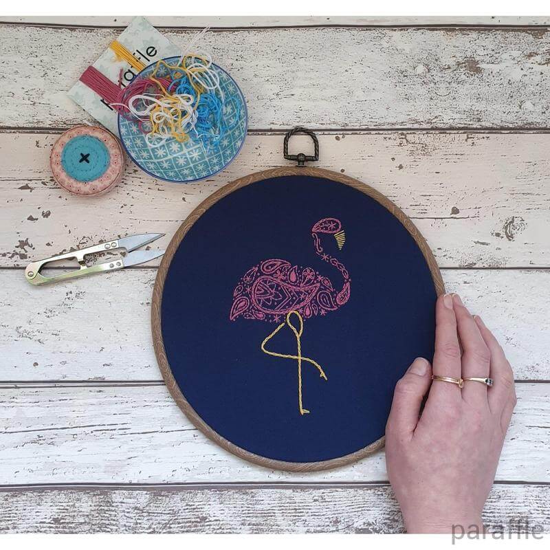 Paraffle Embroidery Pattern Flamingo Embroidery Pattern