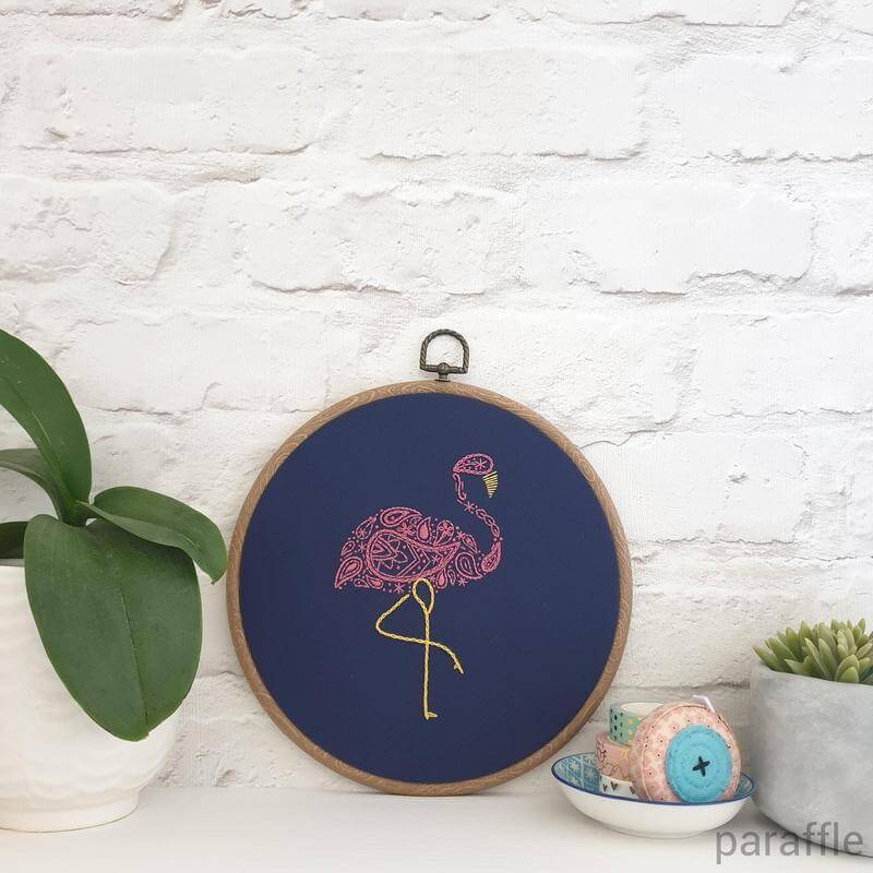 Paraffle Embroidery Pattern Flamingo Embroidery Pattern