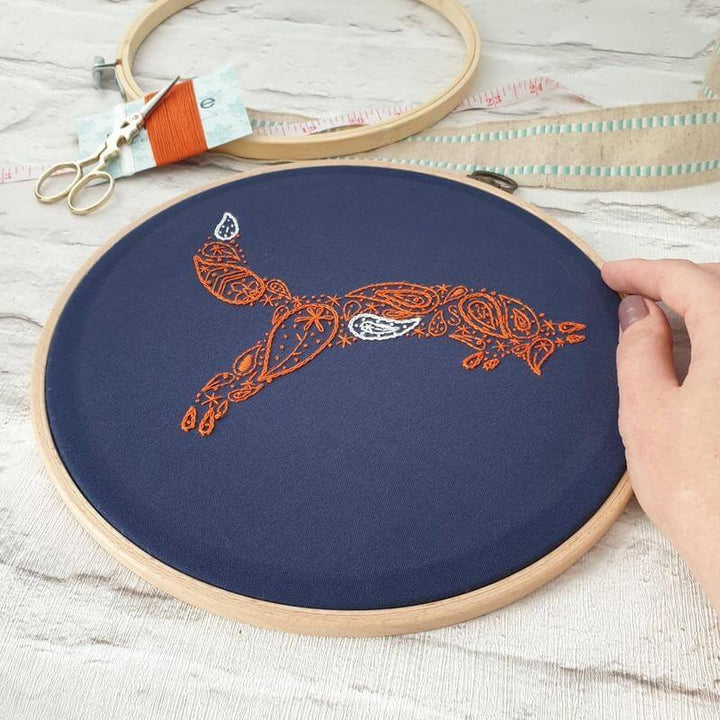 Paraffle Embroidery Cushion Embroidery Kit Fox Cushion Kit & Pattern