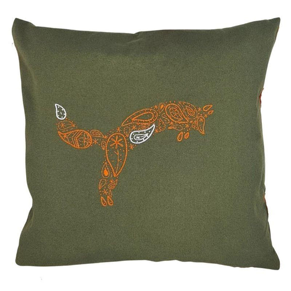 Paraffle Embroidery Cushion Embroidery Kit Fox Cushion Kit & Pattern - Green