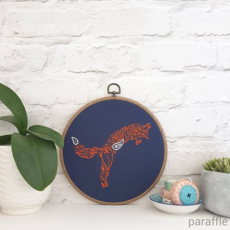 Paraffle Embroidery Pattern Fox Embroidery Pattern