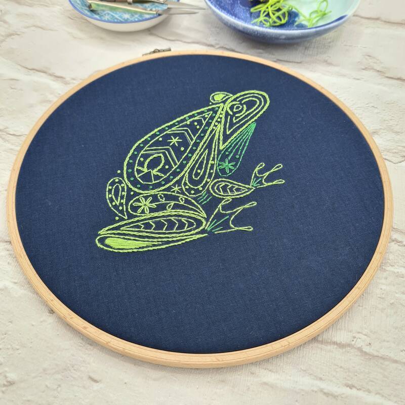 Paraffle Embroidery Pattern Frog Embroidery Pattern