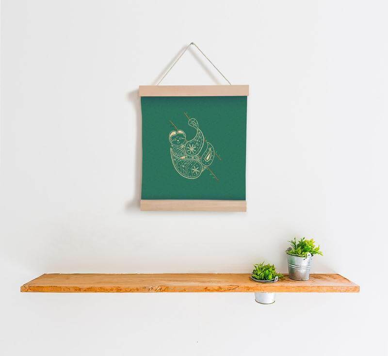 Charity Kits Banner Embroidery kit Green Sloth Banner Embroidery Kit