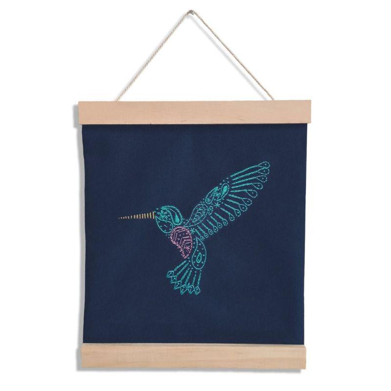 Paraffle Embroidery Banner Embroidery kit Hummingbird Banner Embroidery Kit