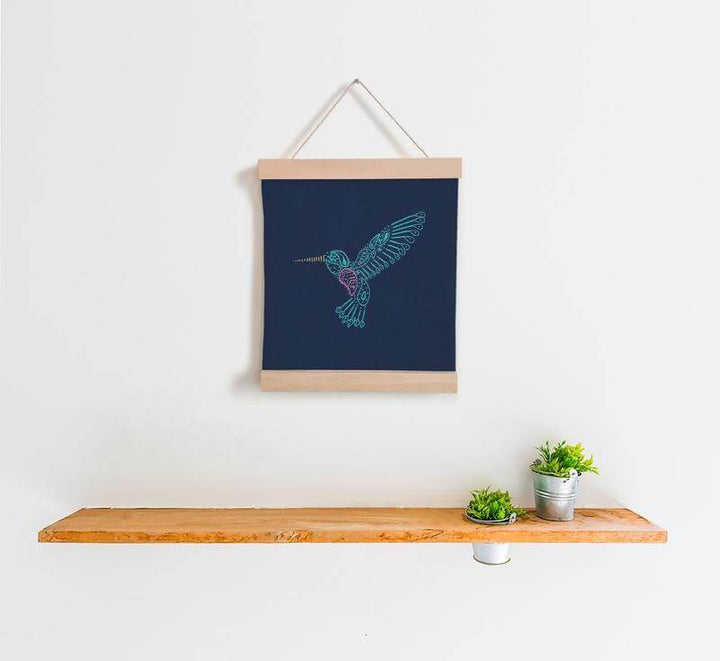 Paraffle Embroidery Banner Embroidery kit Hummingbird Banner Embroidery Kit