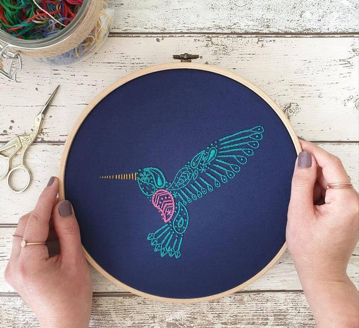 Paraffle Embroidery Banner Embroidery kit Hummingbird Banner Embroidery Kit