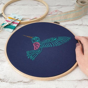 Paraffle Embroidery Cushion Embroidery Kit Hummingbird Cushion Kit & Pattern