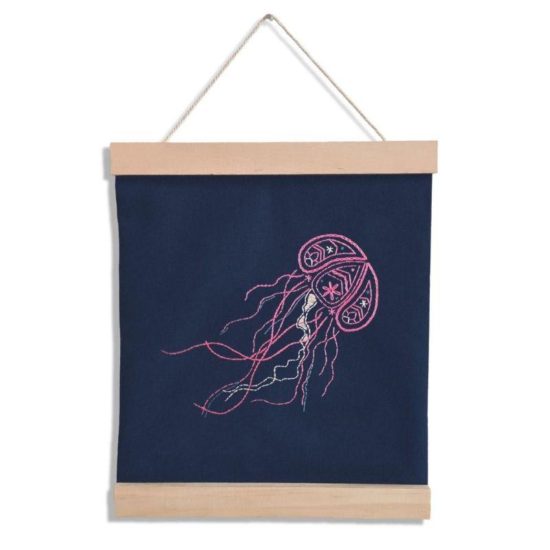 Paraffle Embroidery Banner Embroidery kit Jellyfish Banner Embroidery Kit
