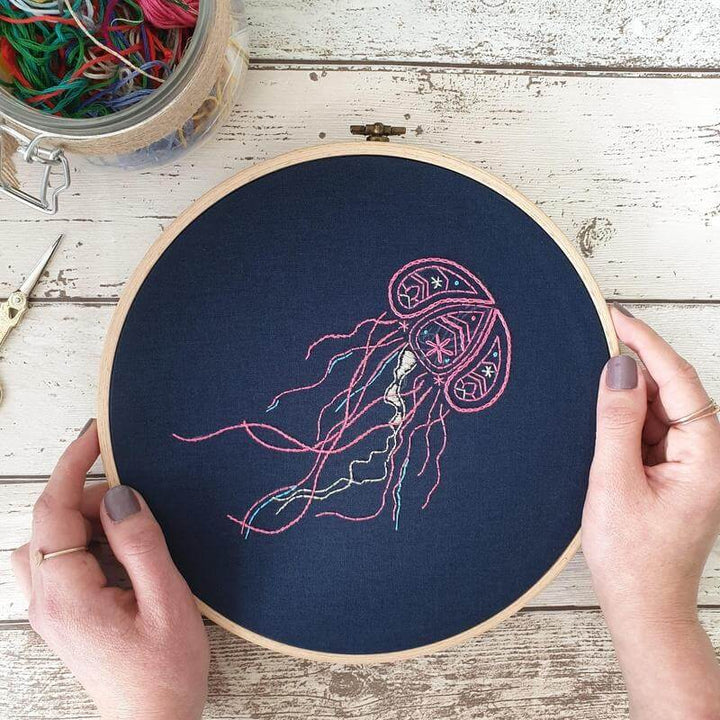 Paraffle Embroidery Banner Embroidery kit Jellyfish Banner Embroidery Kit