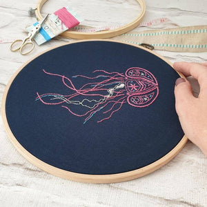 Paraffle Embroidery Cushion Embroidery Kit Jellyfish Cushion Kit & Pattern