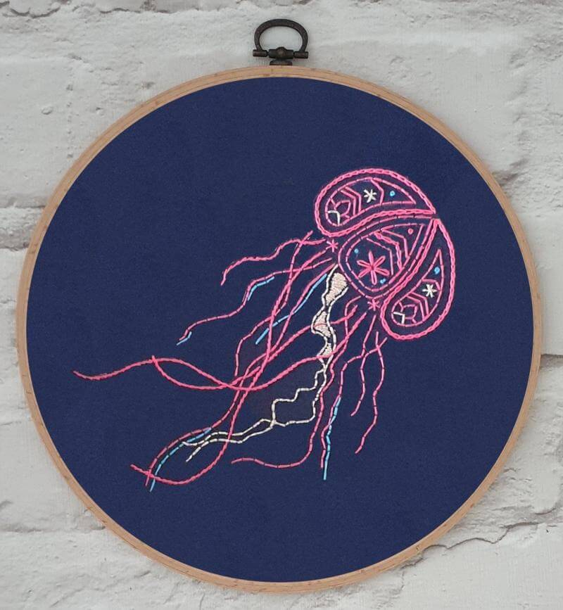 Paraffle Embroidery Pattern Jellyfish Embroidery Pattern