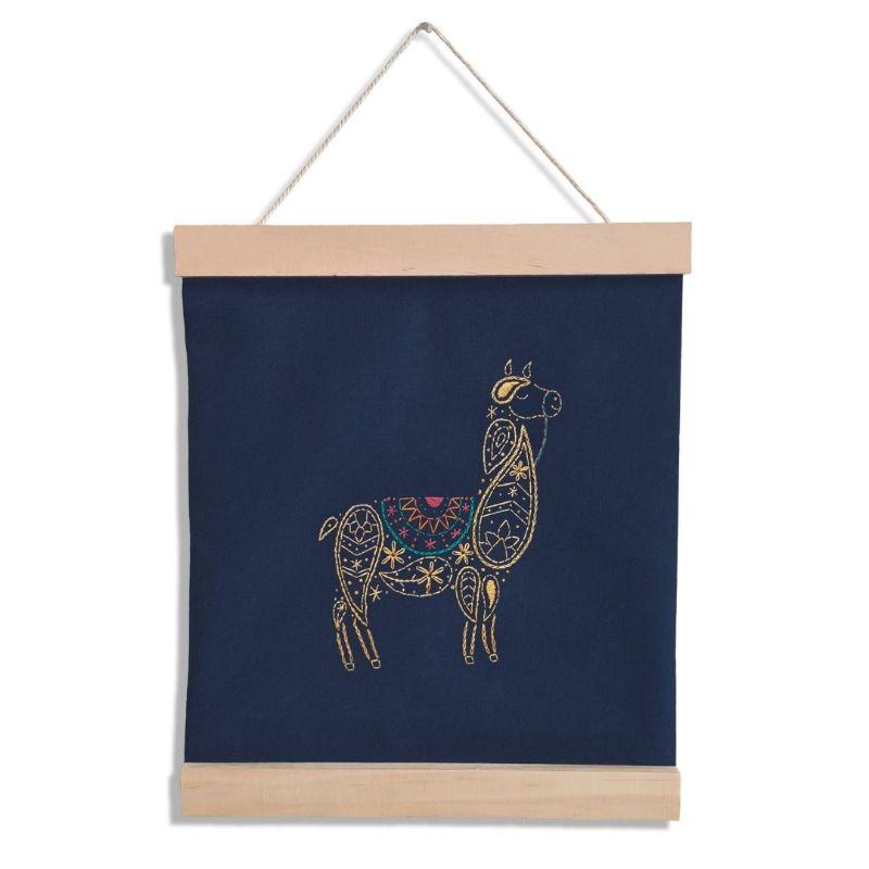 Paraffle Embroidery Banner Embroidery kit Llama Banner Embroidery Kit