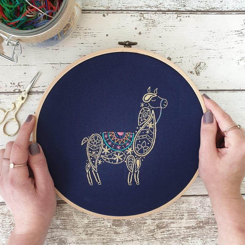 Paraffle Embroidery Banner Embroidery kit Llama Banner Embroidery Kit