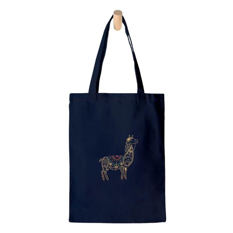 Paraffle Embroidery Tote bag Kit Llama Tote Bag Kit