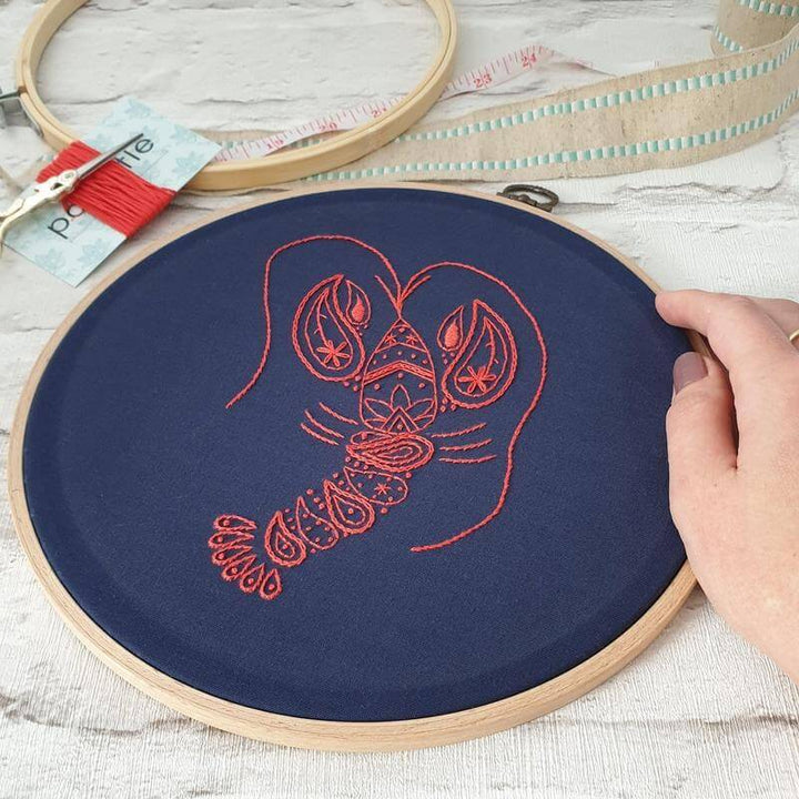 Paraffle Embroidery Cushion Embroidery Kit Lobster Cushion Kit & Pattern