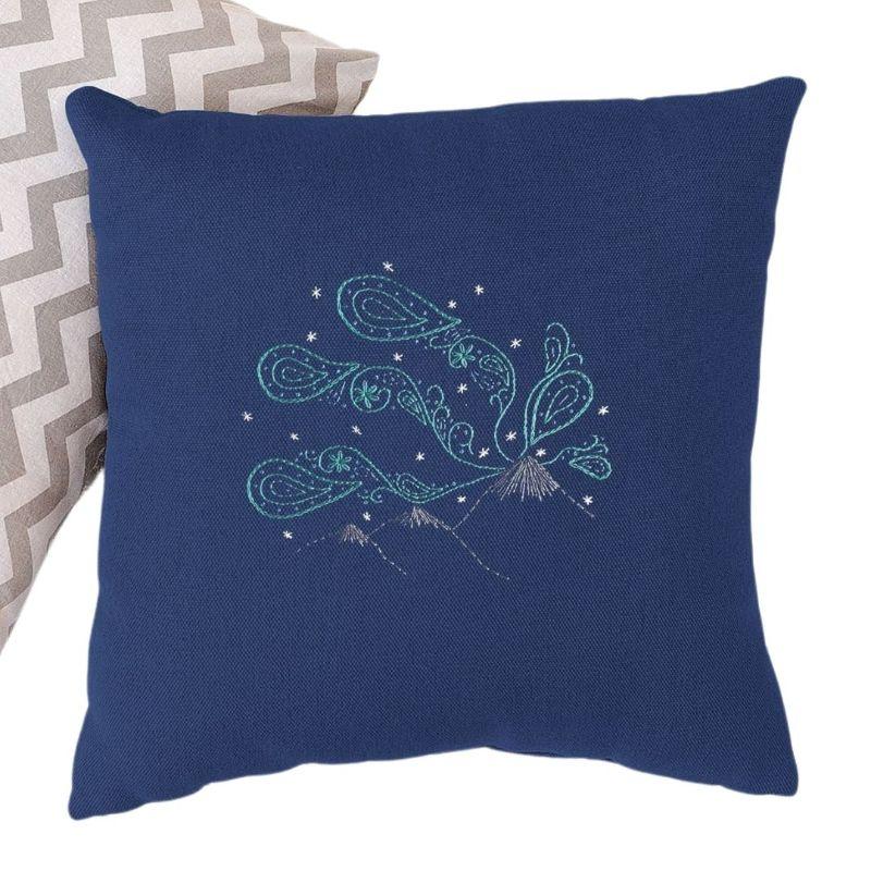 Paraffle Embroidery Cushion Embroidery Kit Northern Lights Cushion Kit &amp; Pattern