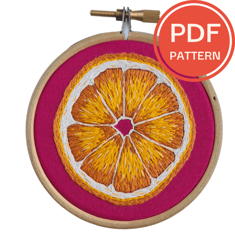 Paraffle Embroidery Pattern Orange Needle Painting Pattern
