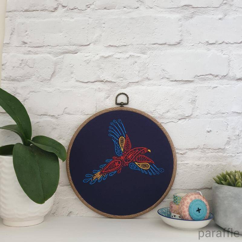 Paraffle Embroidery Pattern Parrot Embroidery Pattern