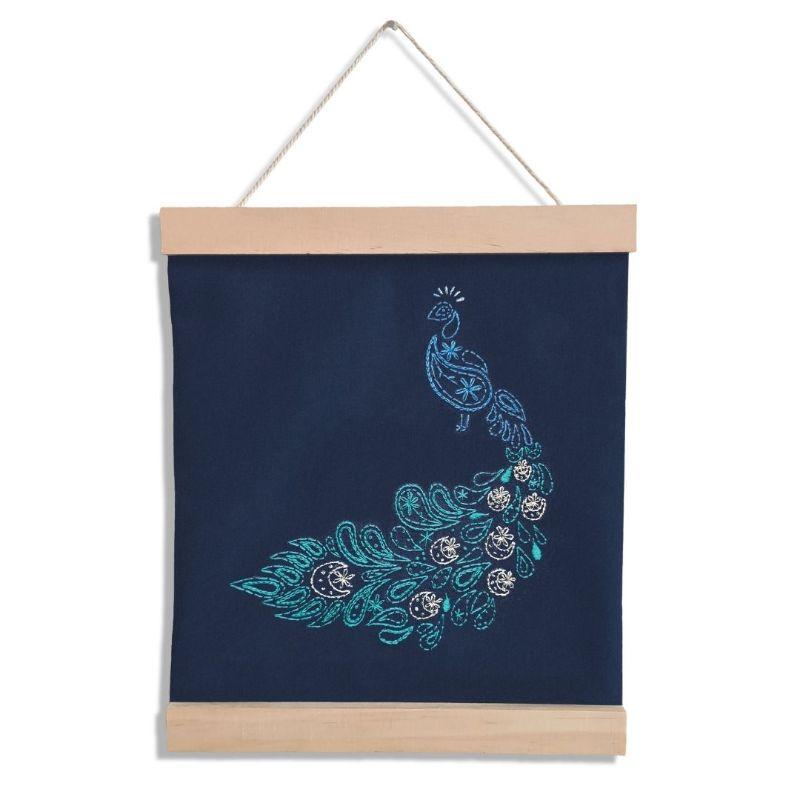 Paraffle Embroidery Banner Embroidery kit Peacock Banner Embroidery Kit