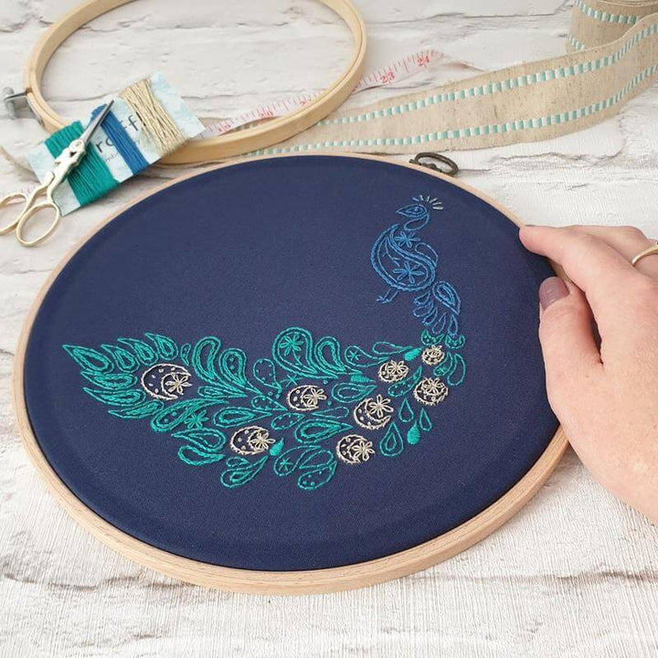 Paraffle Embroidery Cushion Embroidery Kit Peacock Cushion Kit & Pattern