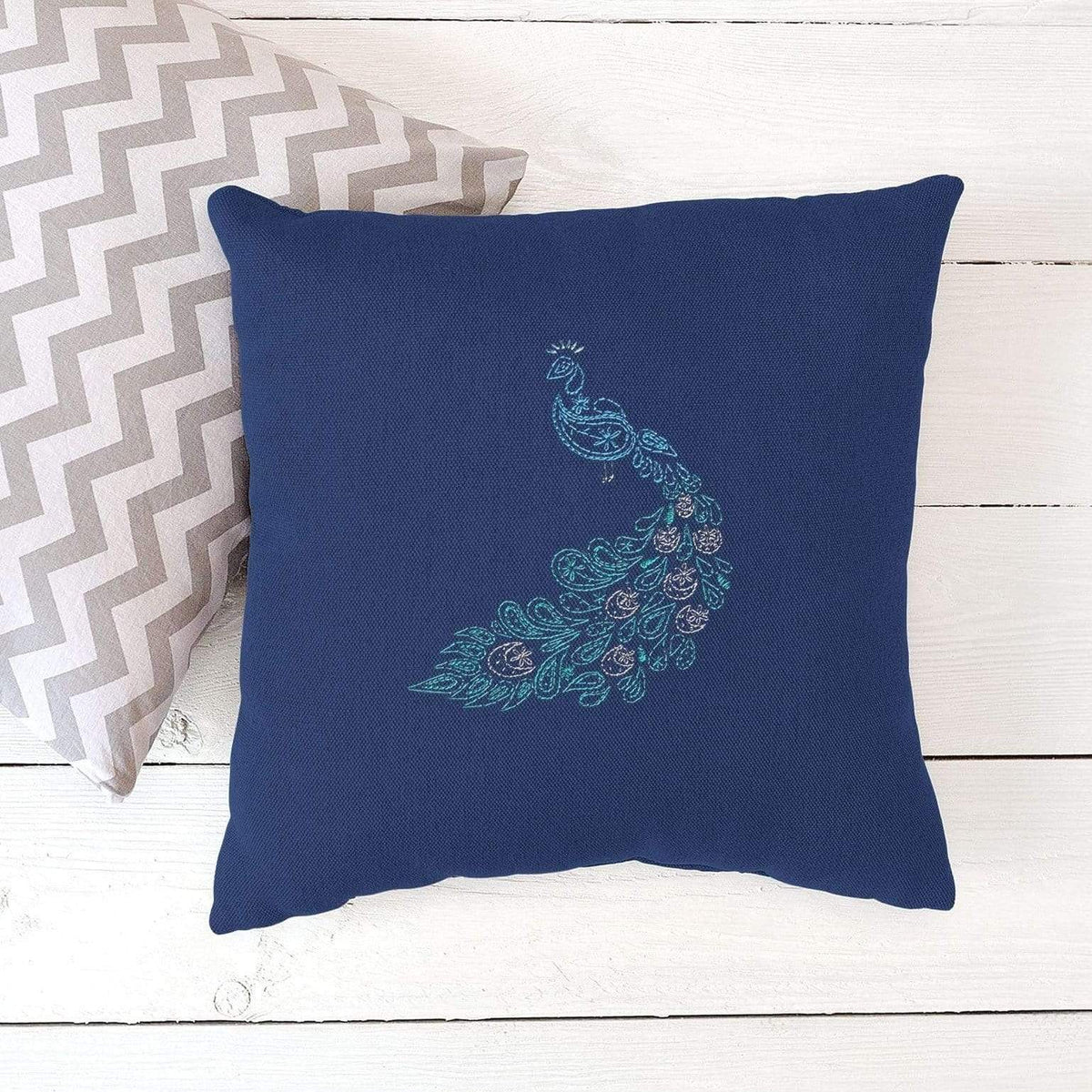 Paraffle Embroidery Cushion Embroidery Kit Peacock Cushion Kit &amp; Pattern