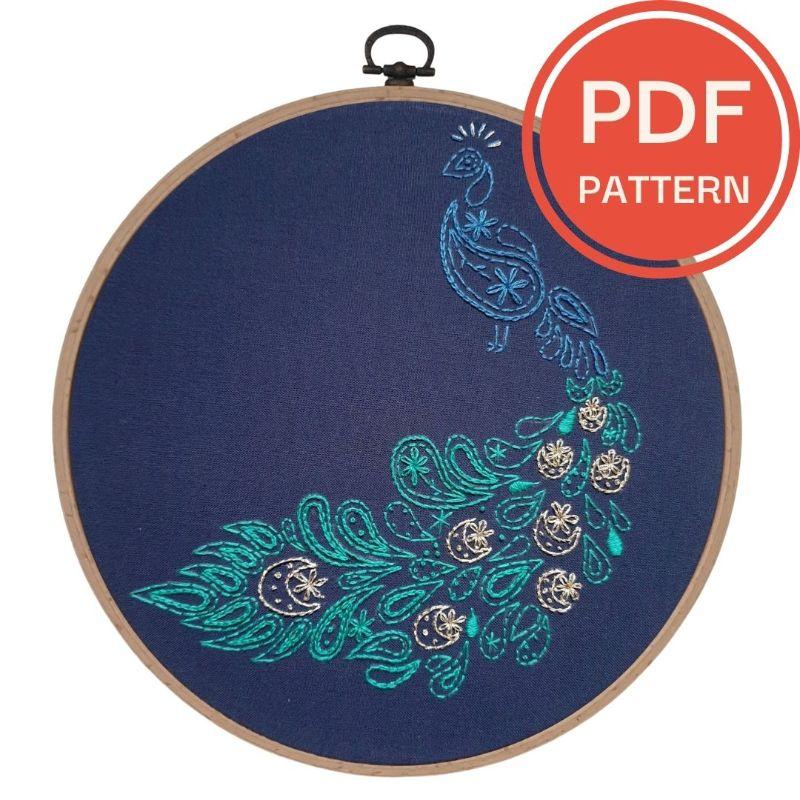 Paraffle Embroidery Pattern Peacock Embroidery Pattern