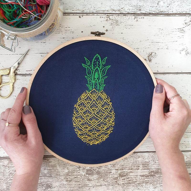 Paraffle Embroidery Banner Embroidery kit Pineapple Banner Embroidery Kit