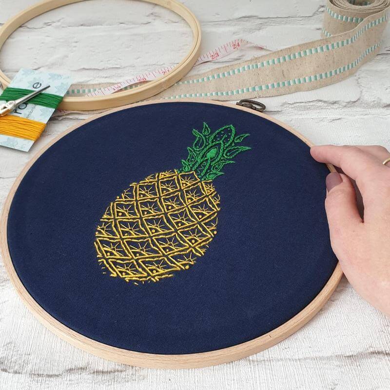 Paraffle Embroidery Cushion Embroidery Kit Pineapple Cushion Kit &amp; Pattern