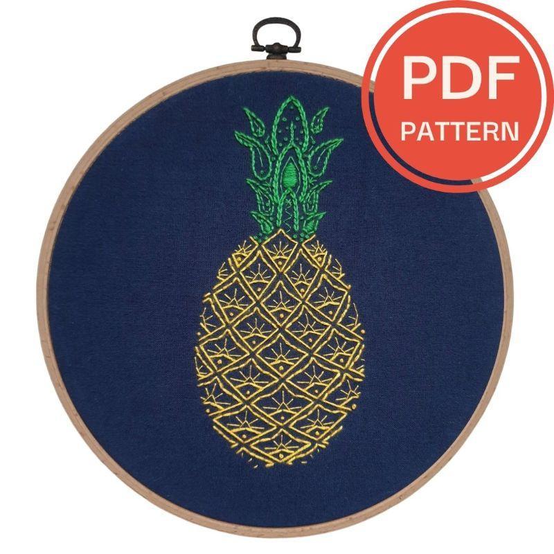 Paraffle Embroidery Pattern Pineapple Embroidery Pattern