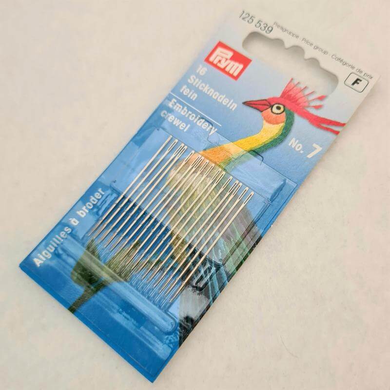Paraffle Embroidery Supplies & Accessories Prym Embroidery Needles - size 7