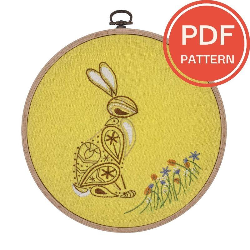 Paraffle Embroidery Pattern Rabbit Embroidery Pattern