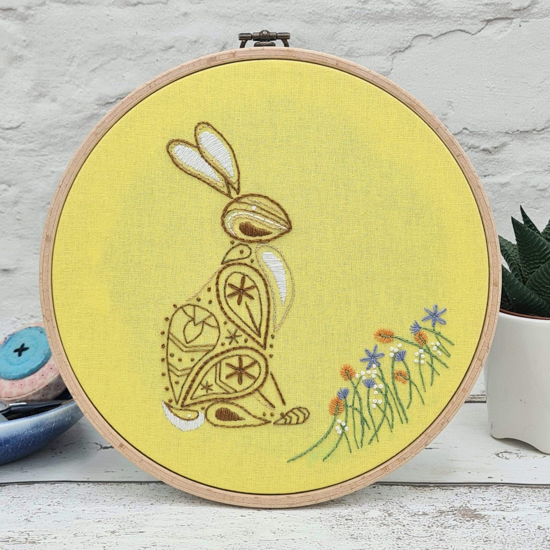 South Darwin Rugby Embroidery Rabbit Pattern Rabbit Embroidery Pattern | Paraffle Embroidery