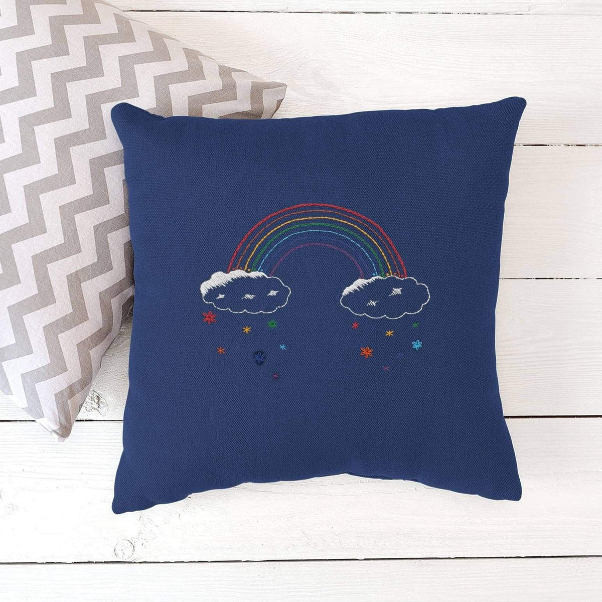 Charity Kits Cushion Embroidery Kit Rainbow Cushion Kit &amp; Pattern