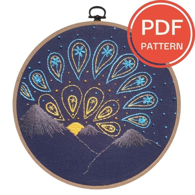 Paraffle Embroidery Pattern Sunrise Embroidery Pattern