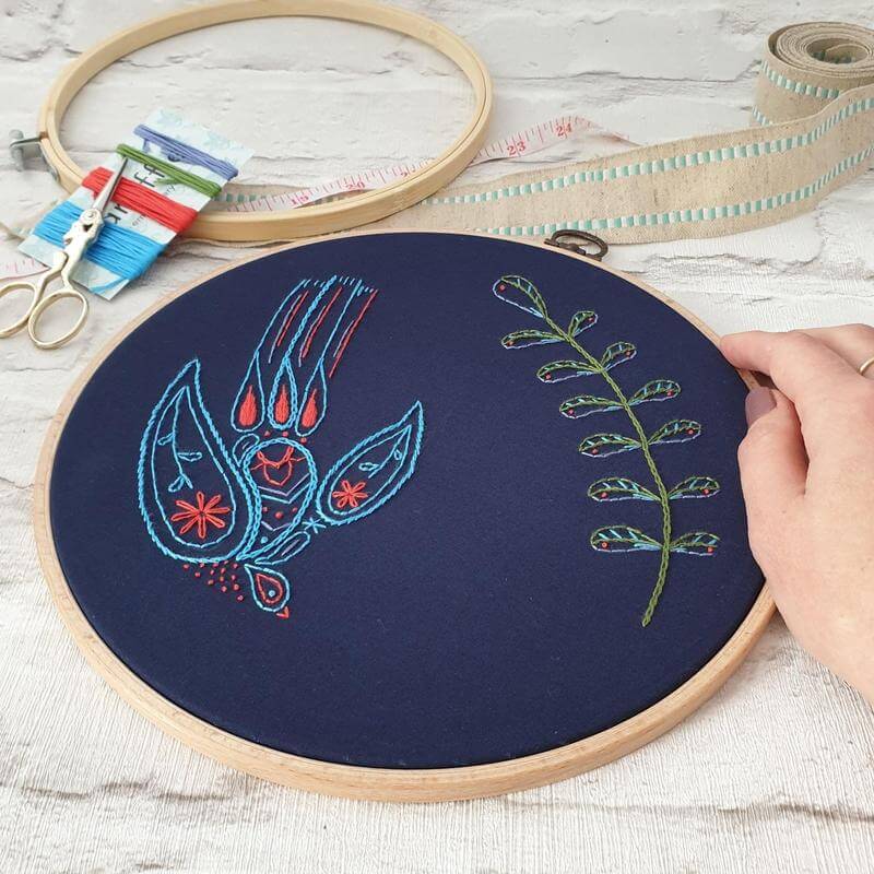 Paraffle Embroidery Cushion Embroidery Kit Swallow Cushion Kit & Pattern