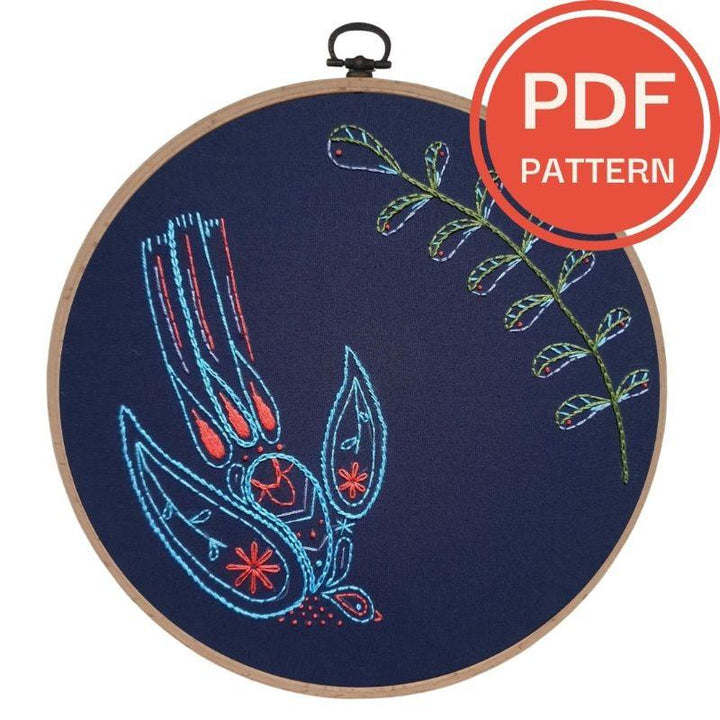 Paraffle Embroidery Pattern Swallow Embroidery Pattern