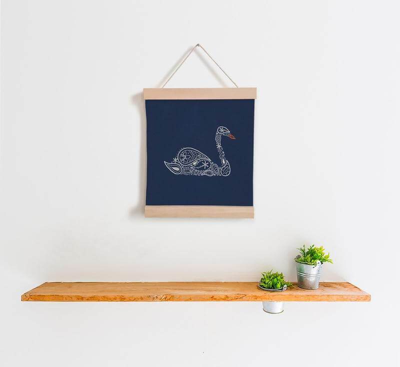 Paraffle Embroidery Banner Embroidery kit Swan Banner Embroidery Kit