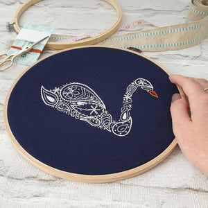 Paraffle Embroidery Cushion Embroidery Kit Swan Cushion Kit & Pattern