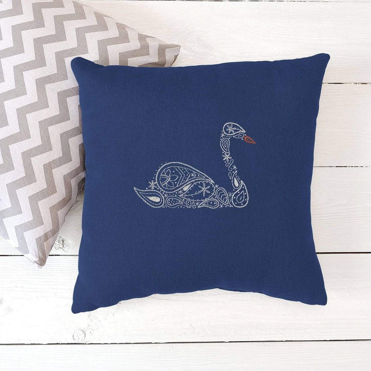 Paraffle Embroidery Cushion Embroidery Kit Swan Cushion Kit &amp; Pattern
