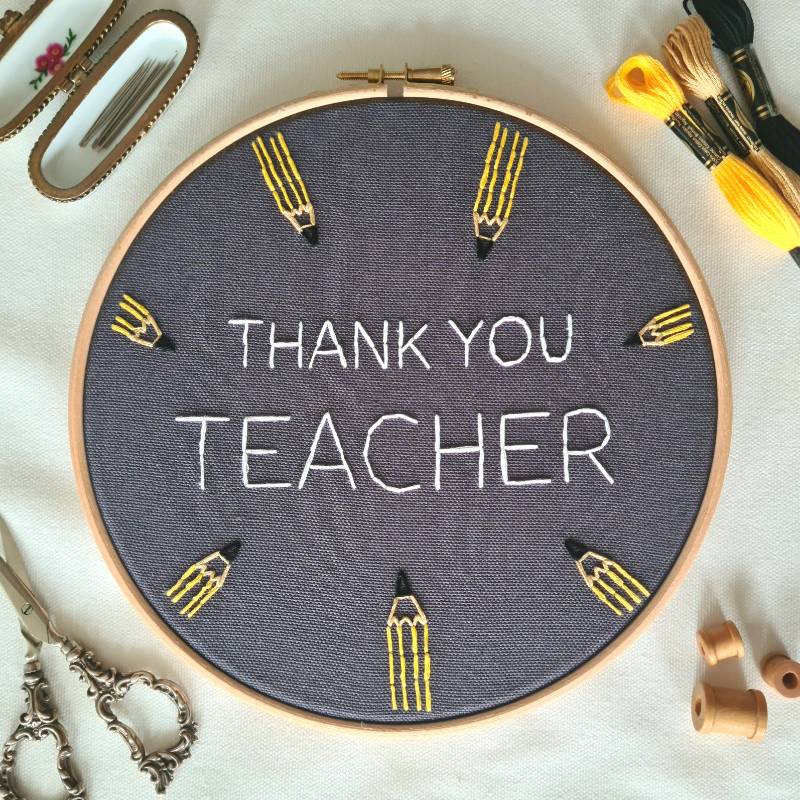 Thank You Teacher Embroidery Kit