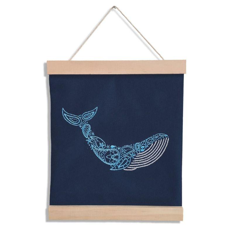 Paraffle Embroidery Banner Embroidery kit Whale Banner Embroidery Kit