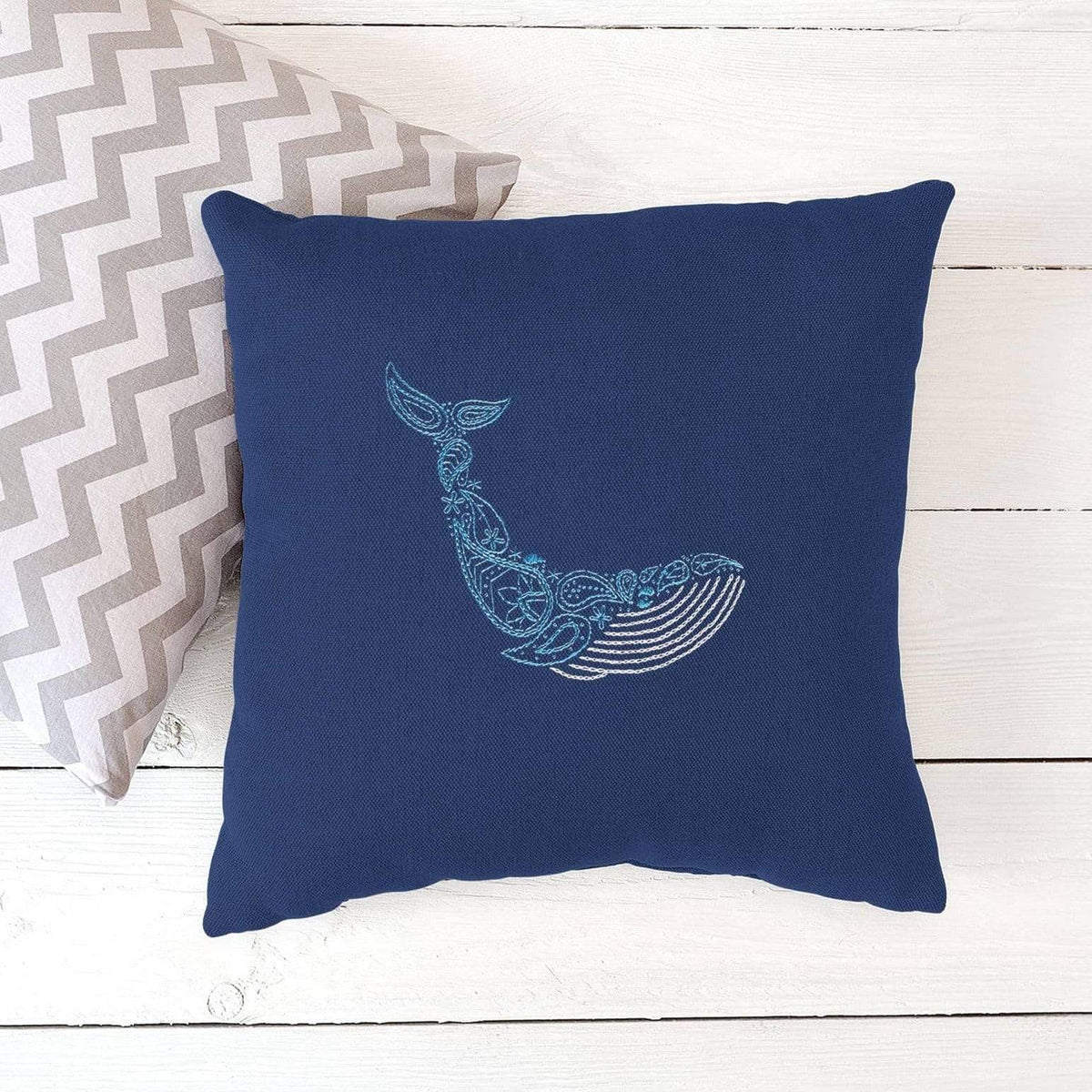 Paraffle Embroidery Cushion Embroidery Kit Whale Cushion Kit &amp; Pattern