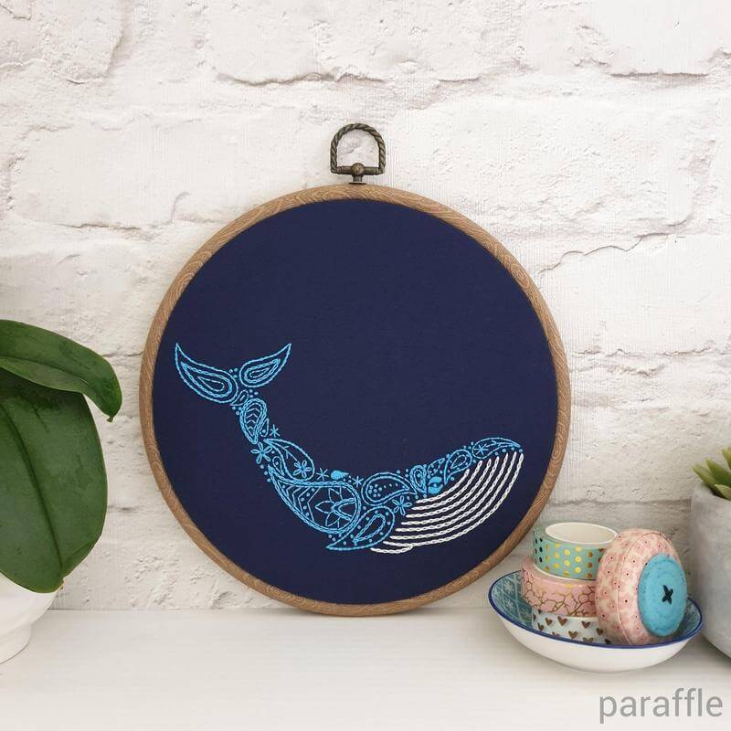 Paraffle Embroidery Pattern Whale Embroidery Pattern